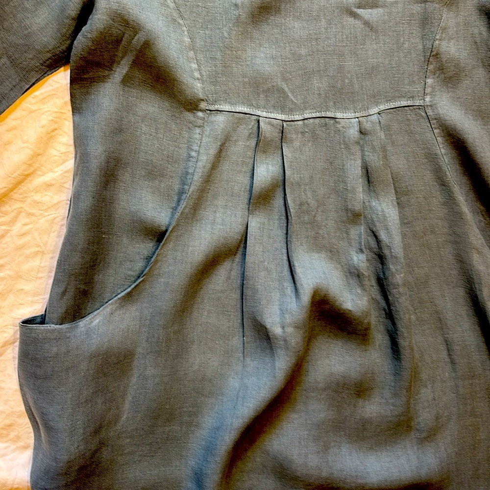 Relaxed Scoop Neck Midi Dress in Slate Blue - Picture 10 of 14